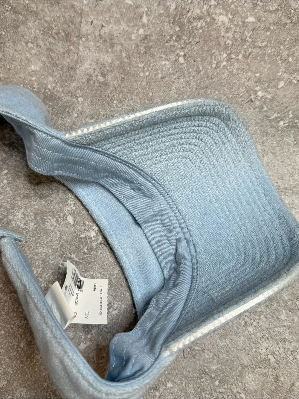 Vintage Y2K deadstock Limited Too Terrycloth Visor Initial M Embellishment blue